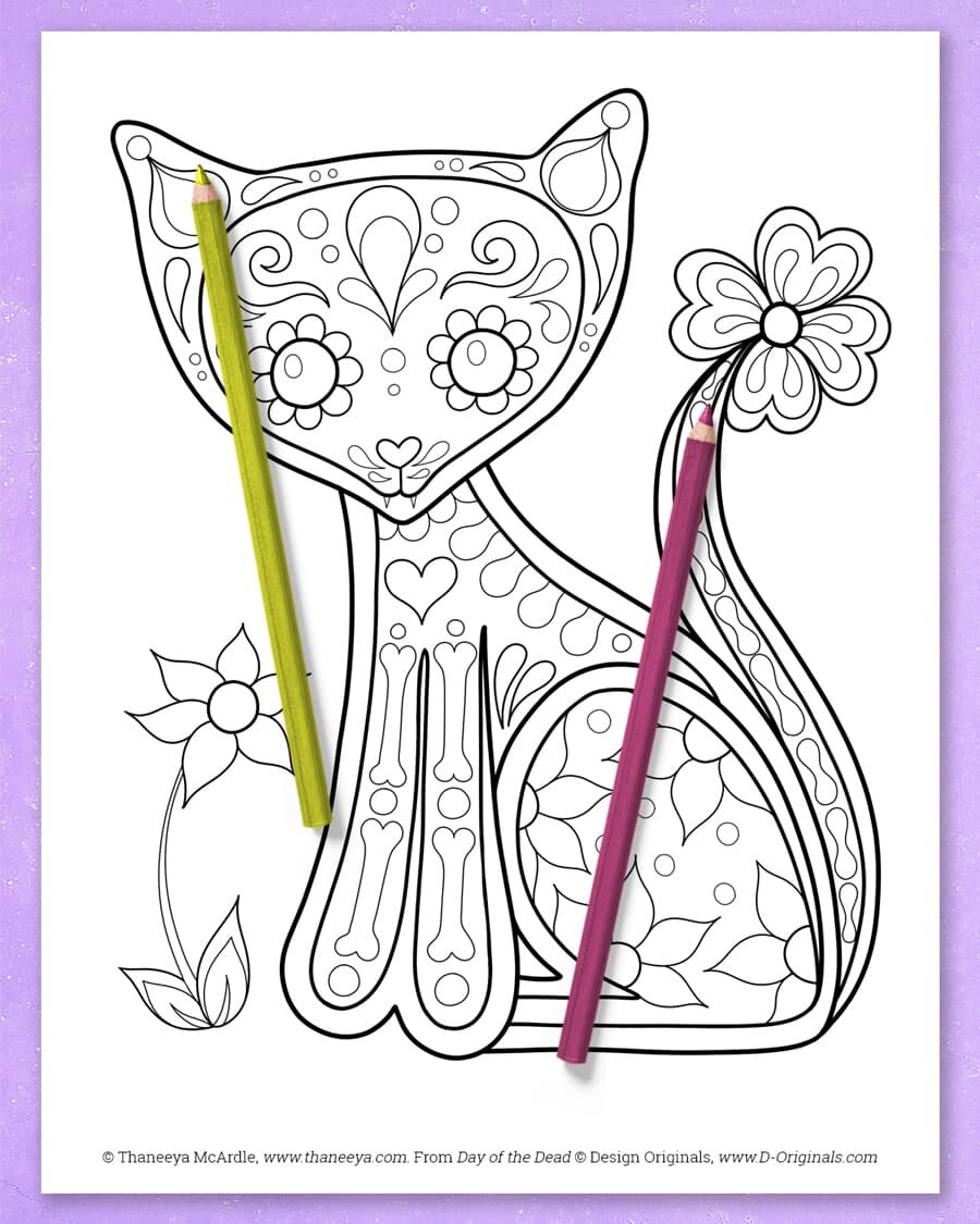 Day of the dead coloring book by mcardle â