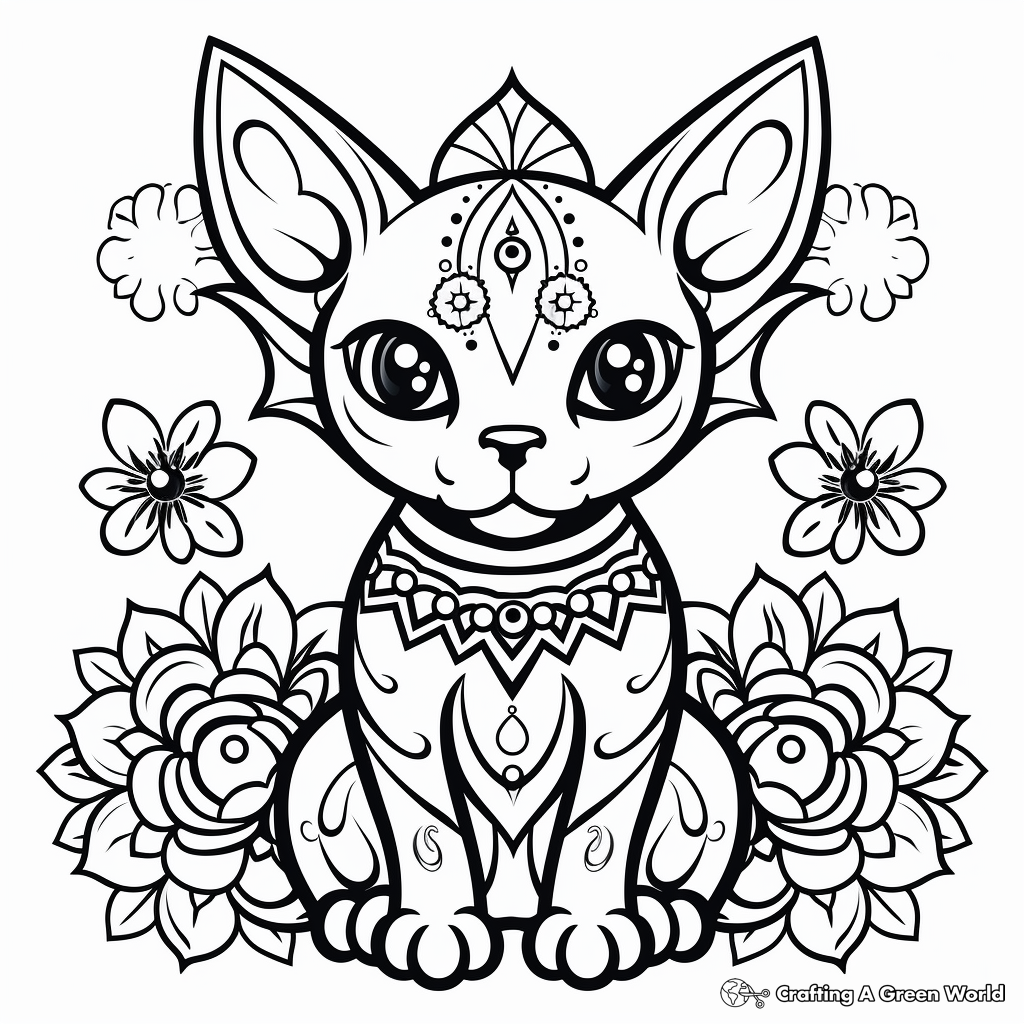 Sphynx cat coloring pages