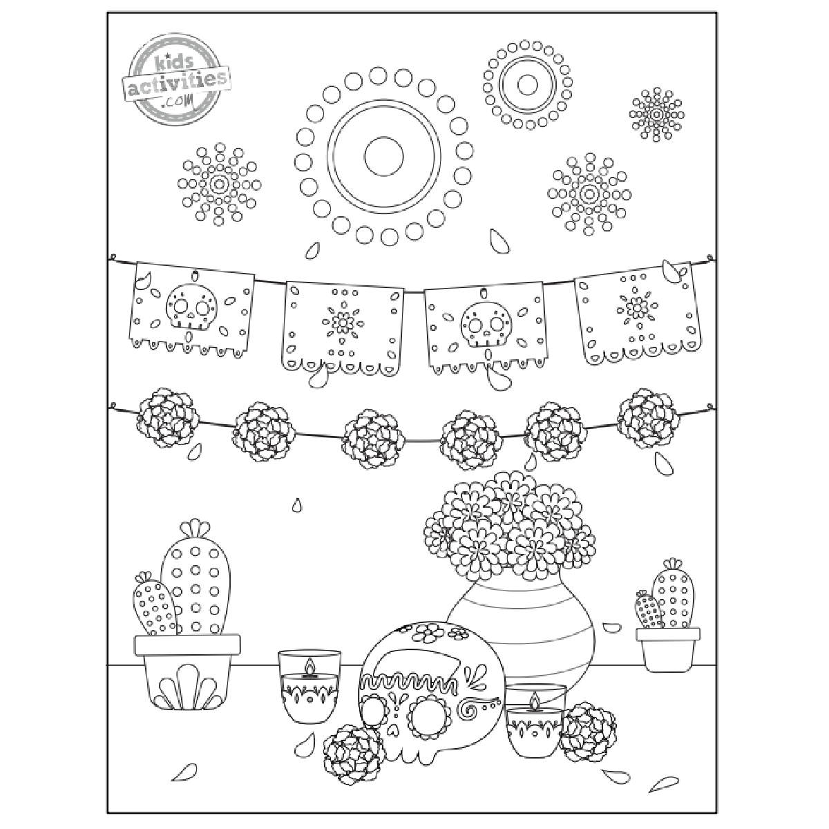 Beautiful day of the dead coloring pages for dia de muertos celebration kids activities blog