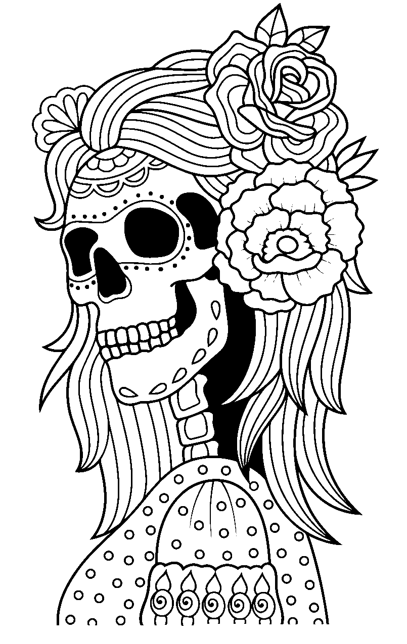 Day of the dead coloring pages printable for free download