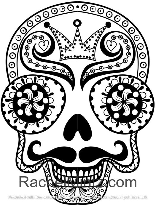 Mexican skulls coloring pdf book