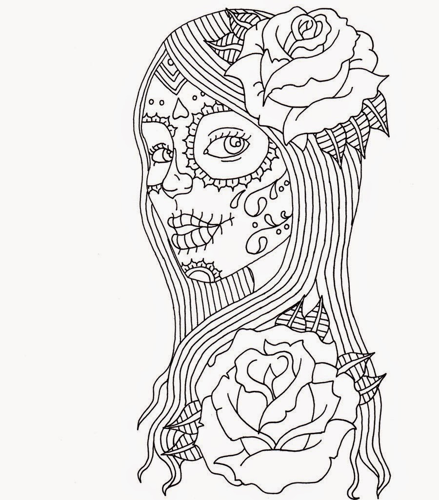 Free printable day of the dead coloring pages