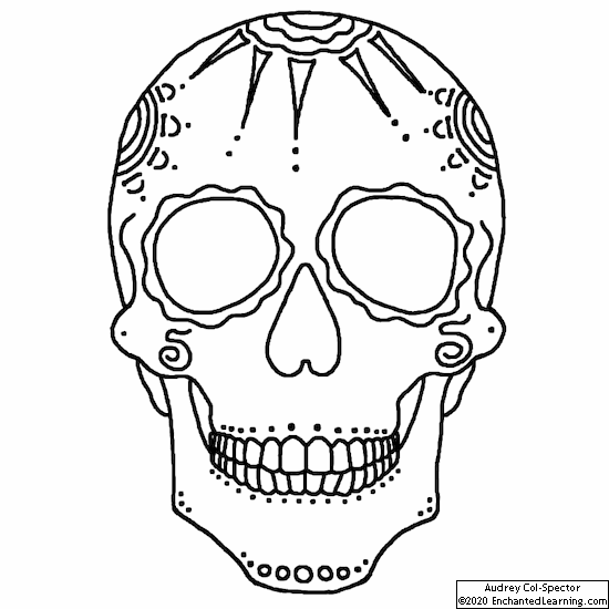 Geometric patterns sugar skull