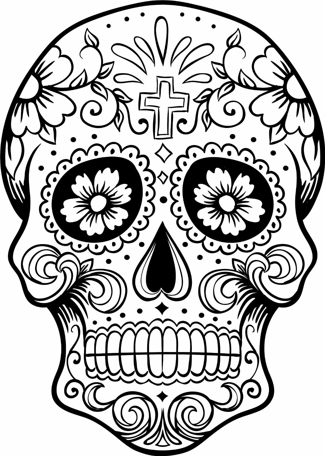 Free printable day of the dead coloring pages