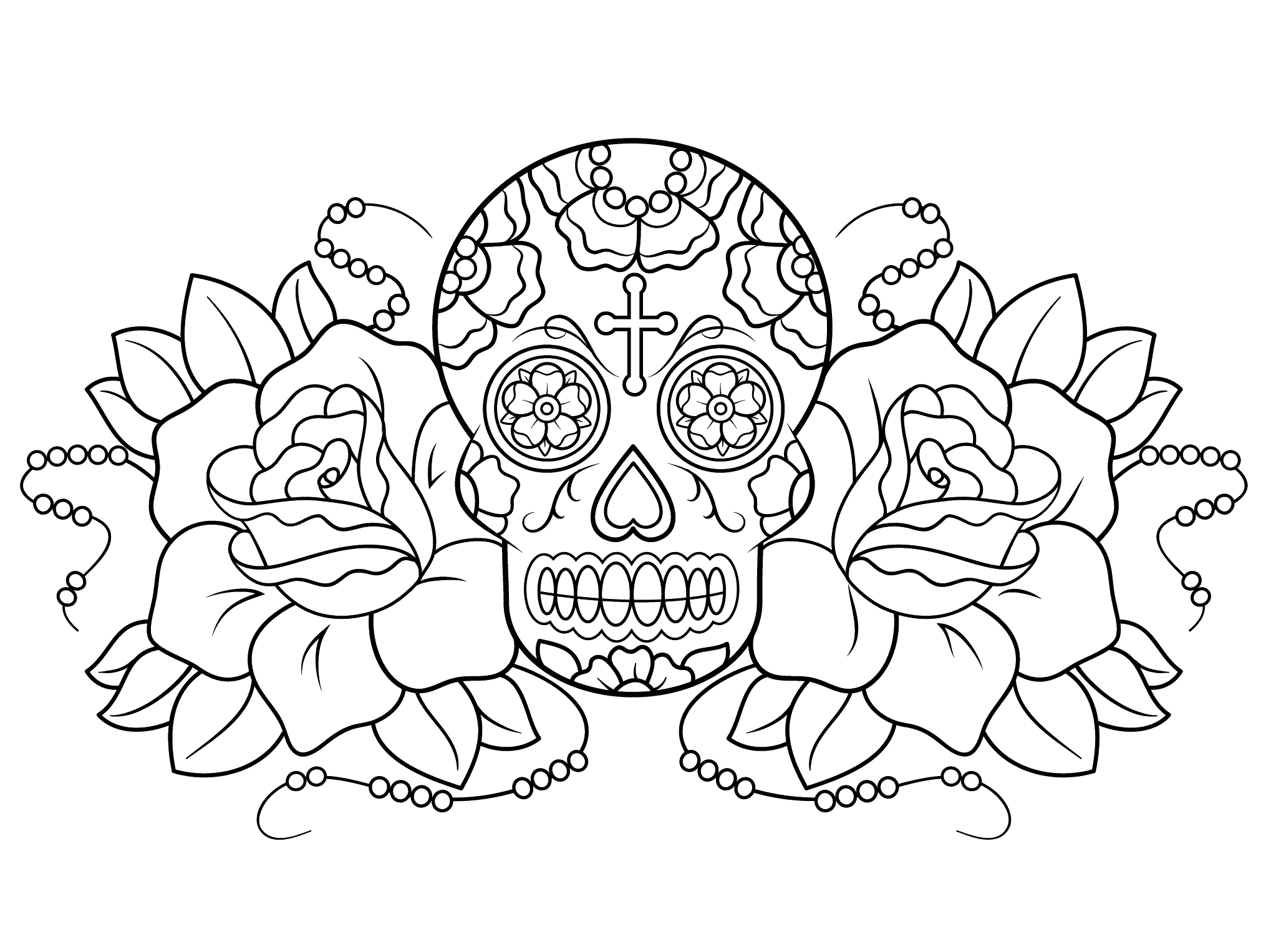 Free printable day of the dead coloring pages