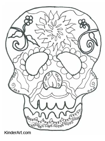 Calavera day of the dead coloring page â