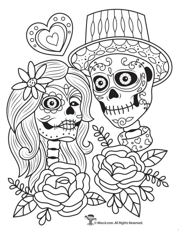 Day of the dead coloring pages