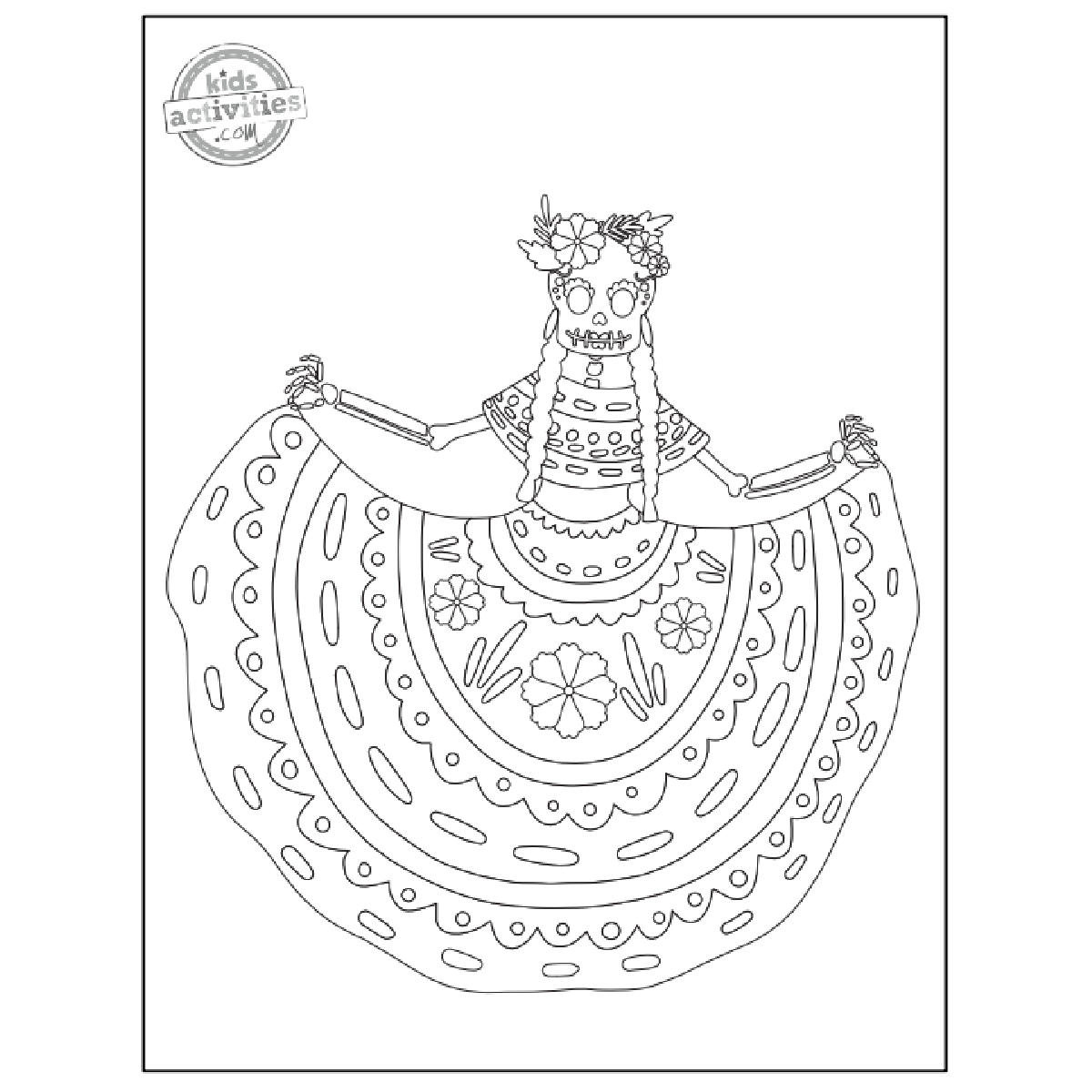 Beautiful day of the dead coloring pages for dia de muertos celebration kids activities blog