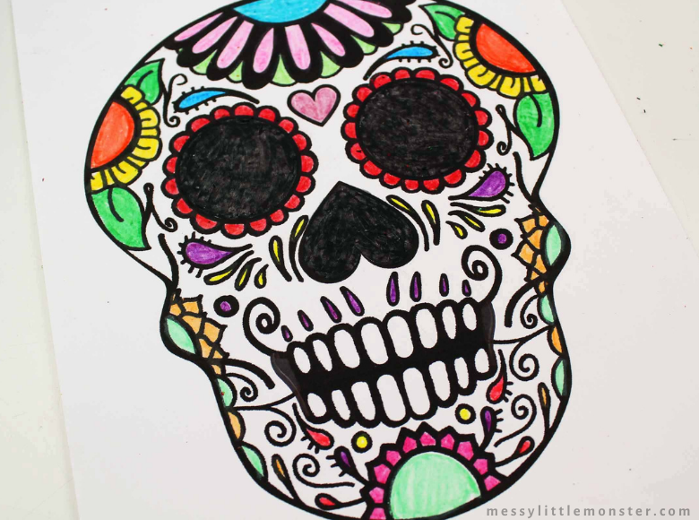 Day of the dead coloring page