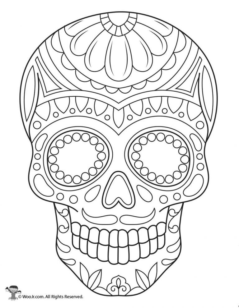 Sugar skull coloring page woo jr kids activities childrens publishing skull coloring pages sugar skull drawing sugar skull art drawing