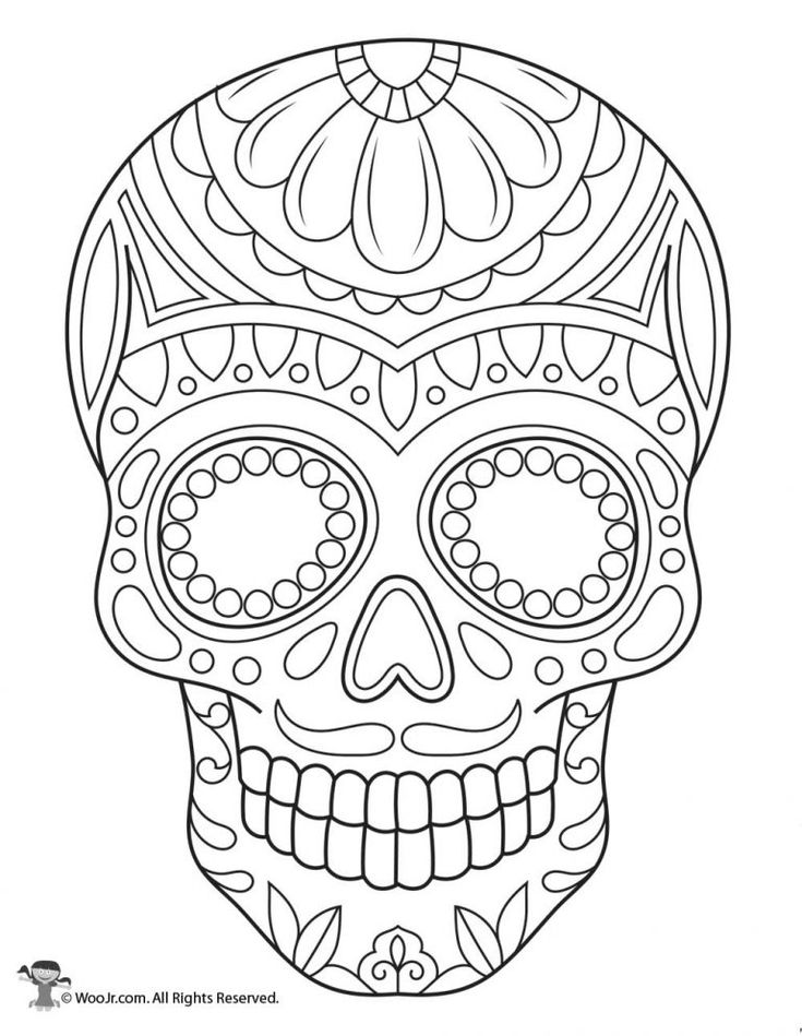 Sugar skull coloring page woo jr kids activities childrens publishing skull coloring pages sugar skull drawing sugar skull art drawing