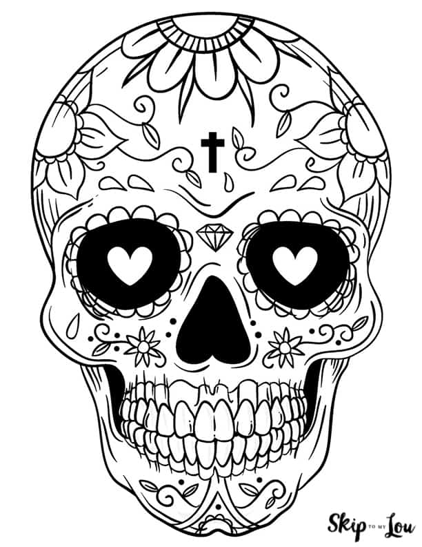 Sugar skull coloring pages skip to my lou