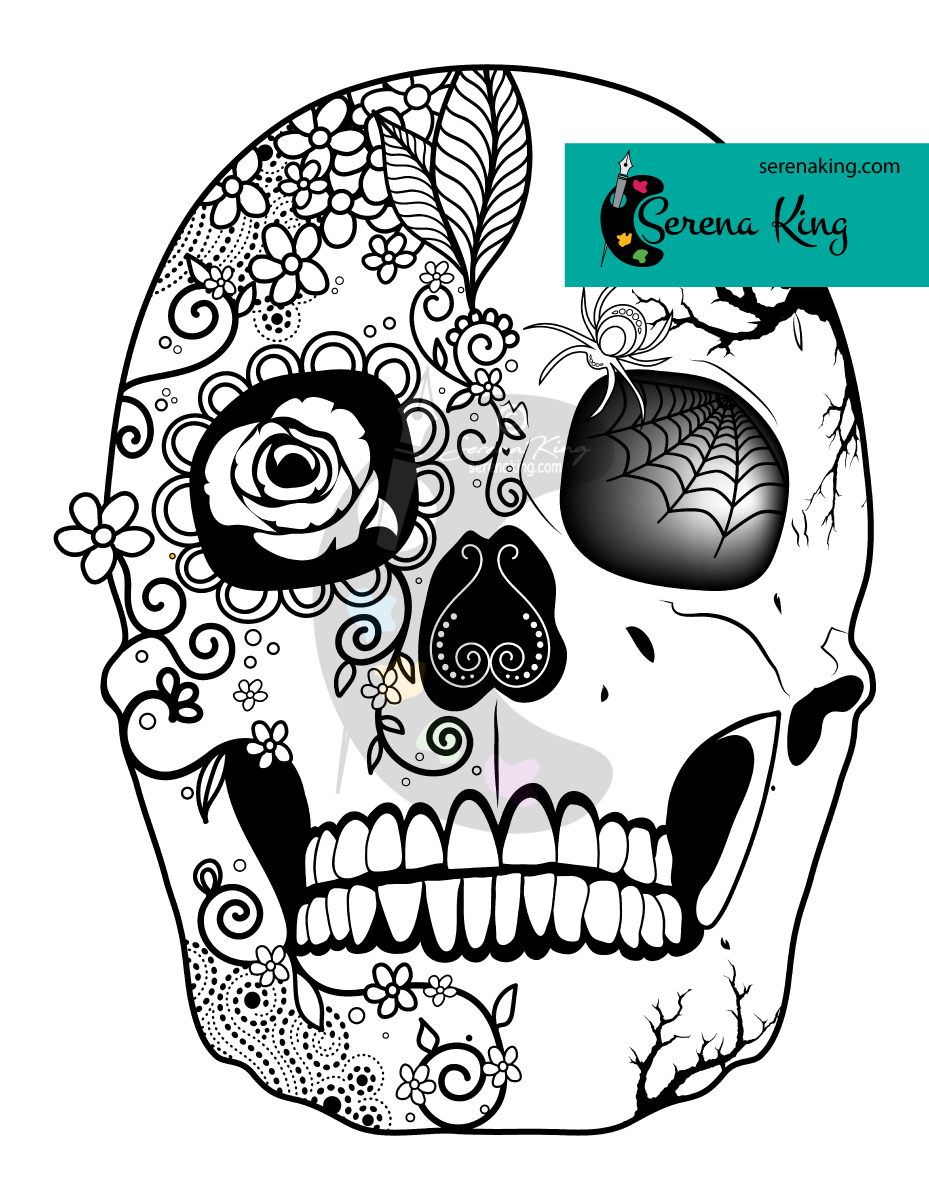Day of the dead coloring page â â serena king