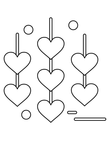 Valentines day chains with hearts coloring page free printable coloring pages