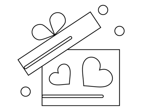 Valentines day gift box coloring page free printable coloring pages