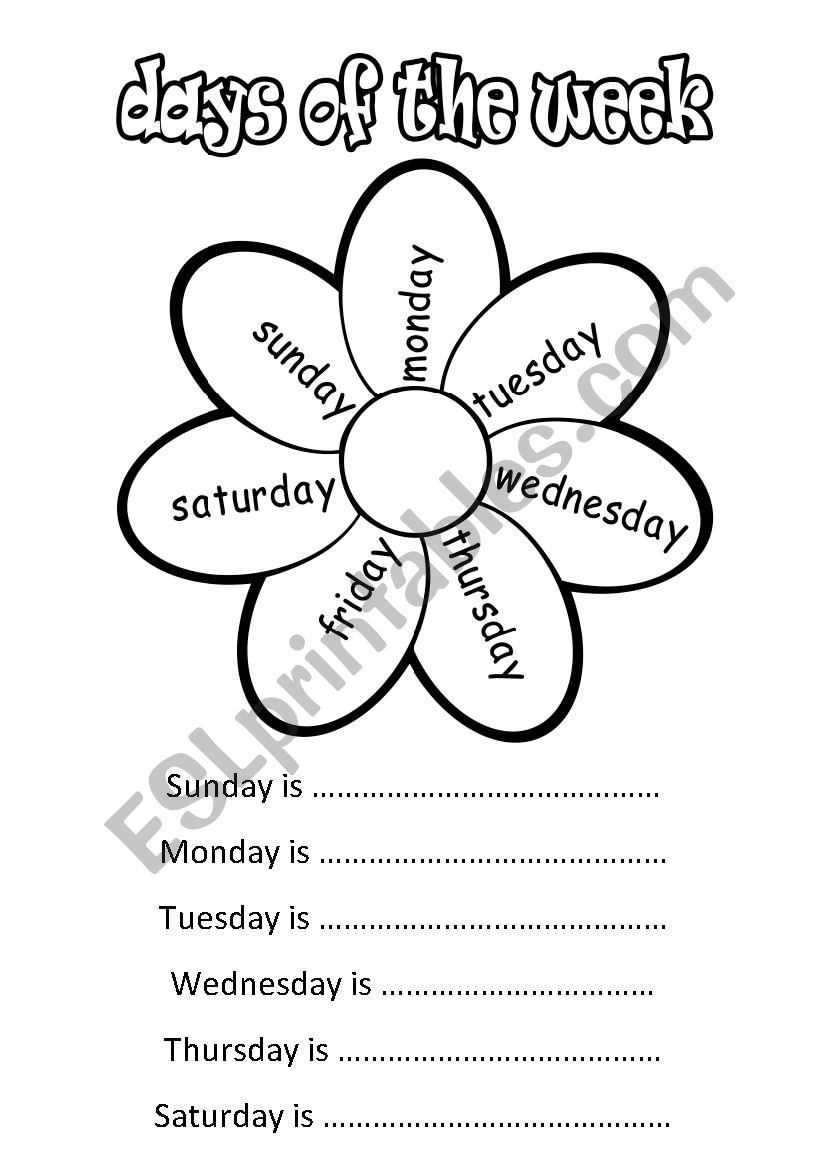 Colouring the days of the week