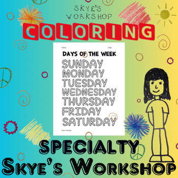 Days of the week fun coloring page and question fill in the blank worksheet