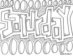 Days of the week coloring pages