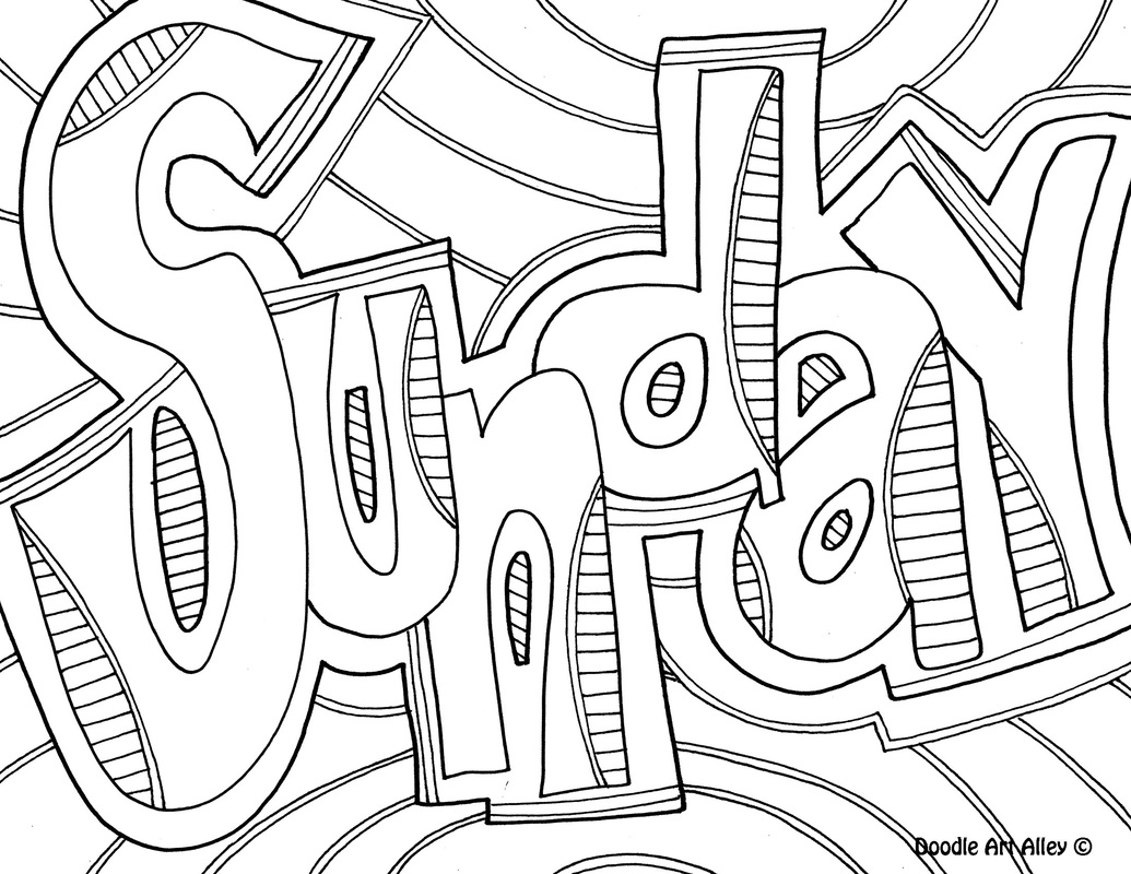 Days of the week coloring pages