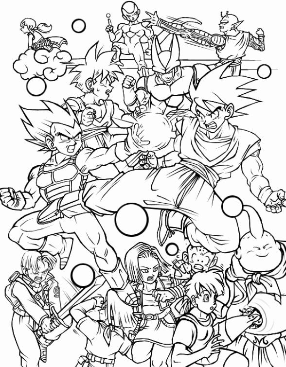 Dragon ball coloring book luxury all characters in dragon ball z free printable coloring page dragon ball image coloring books dragon ball