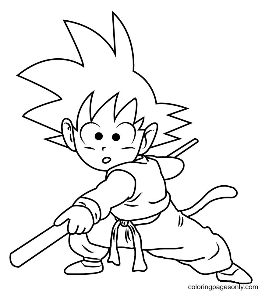 Son goku coloring pages printable for free download