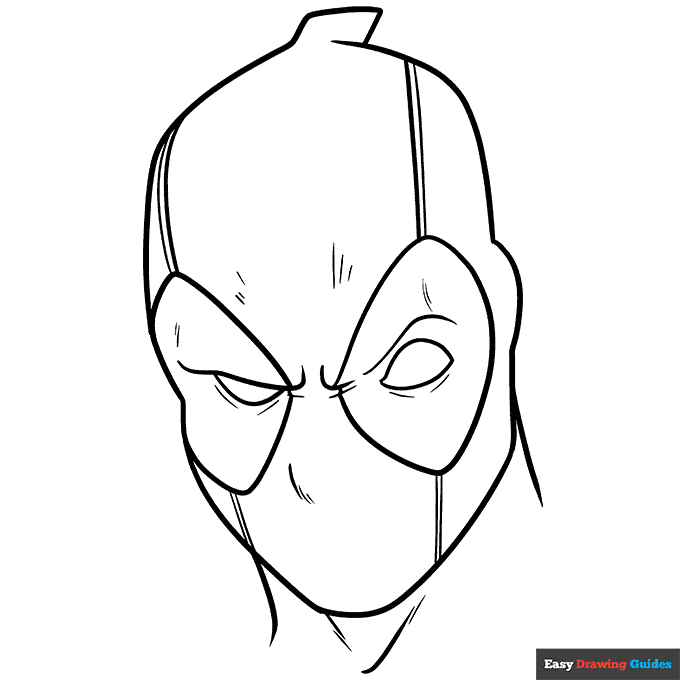 Deadpool coloring page easy drawing guides