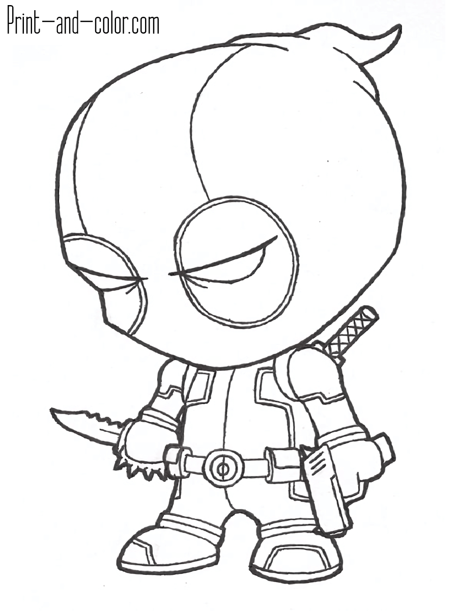 Deadpool coloring pages print and color