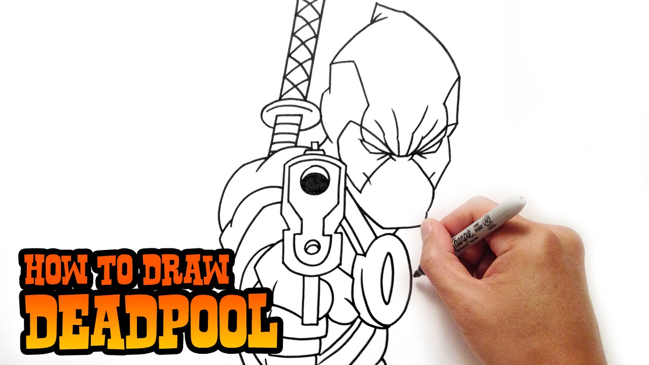 How to draw deadpool