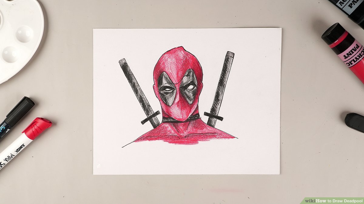 How to draw deadpool with pictures