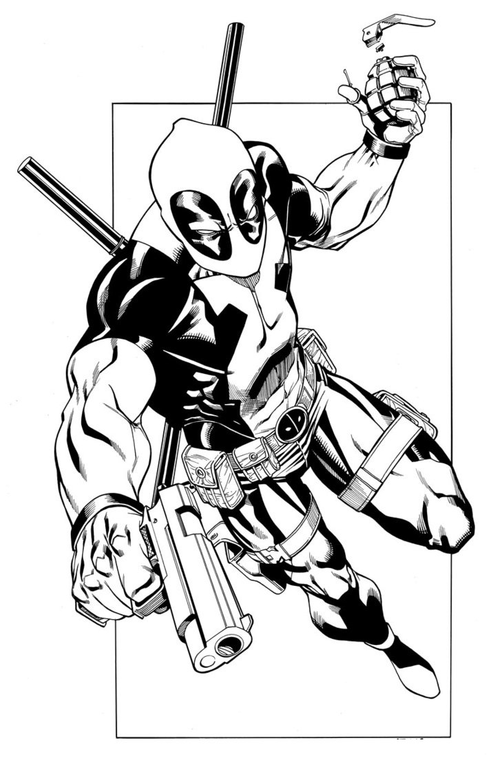 Free printable deadpool coloring pages for kids