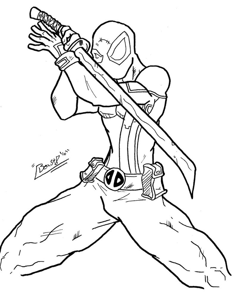 Free printable deadpool coloring pages for kids