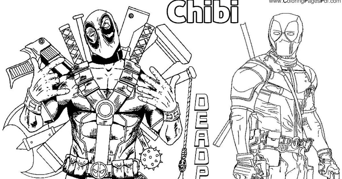 Chibi deadpool coloring pages rcoloringpagespdf