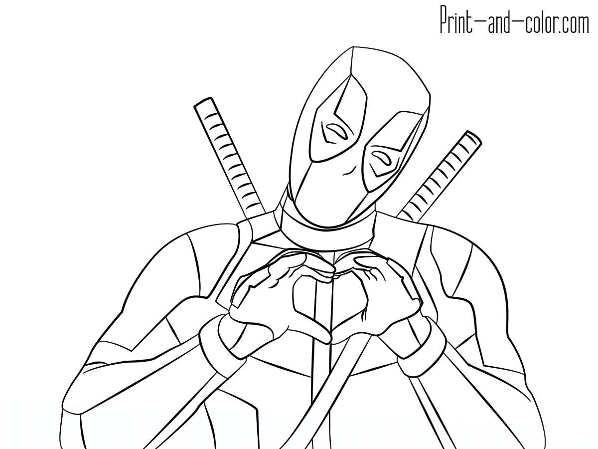 Deadpool coloring pages print and color