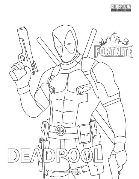 Deadpool fortnite coloring page