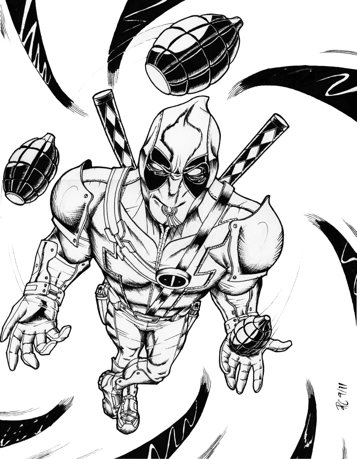 Free printable deadpool coloring pages for kids