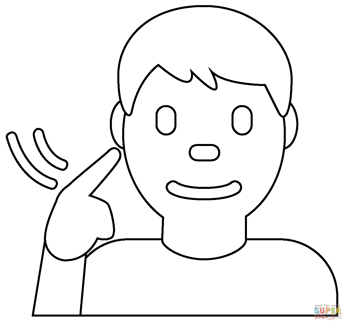 Deaf man emoji coloring page free printable coloring pages