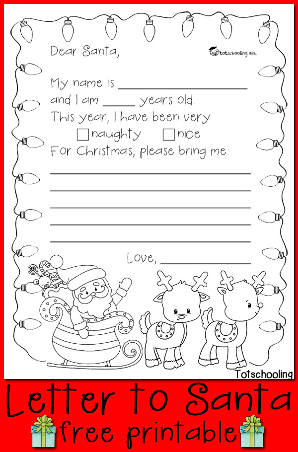 Free letter to santa printable