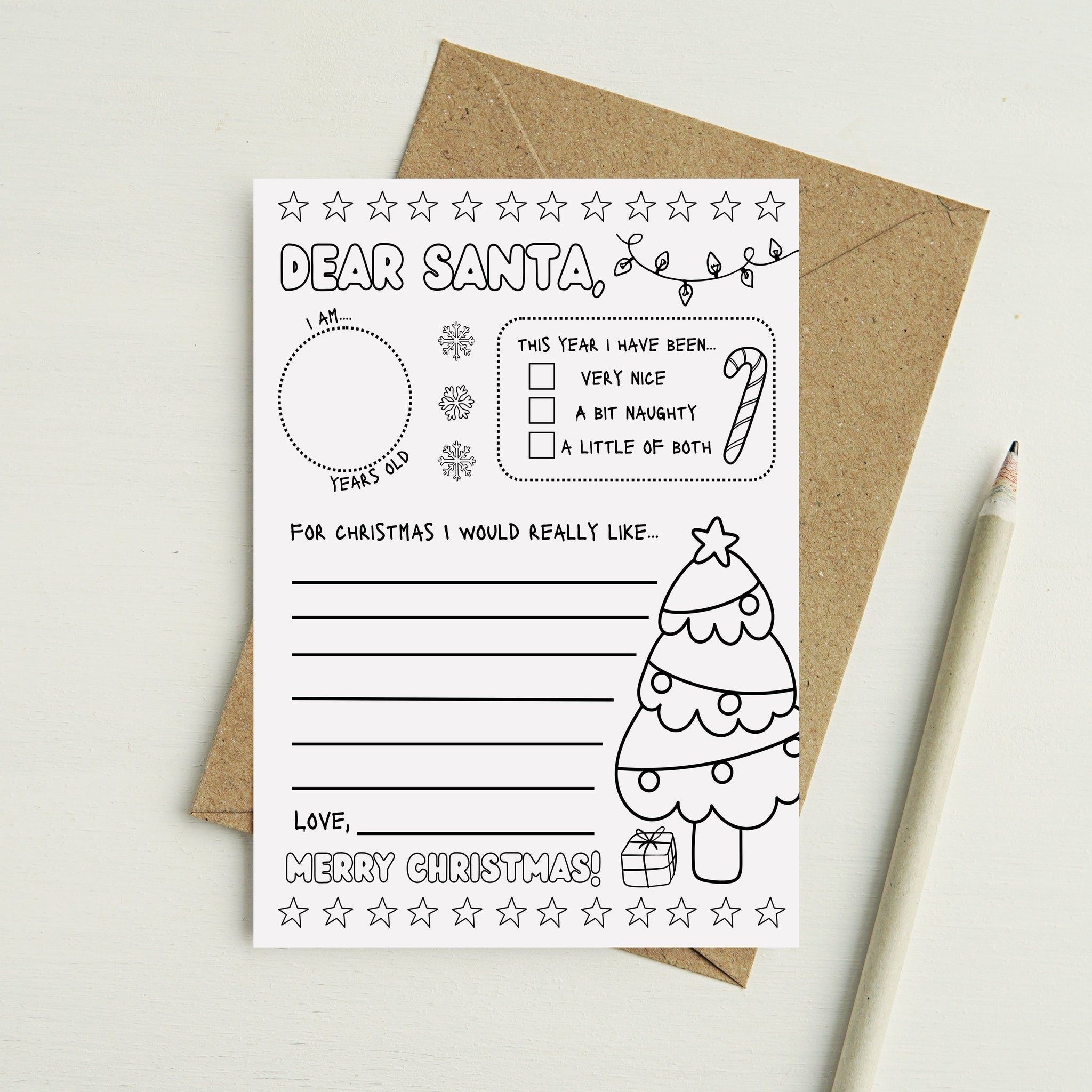 Printable coloring letter to santa template ollie hank