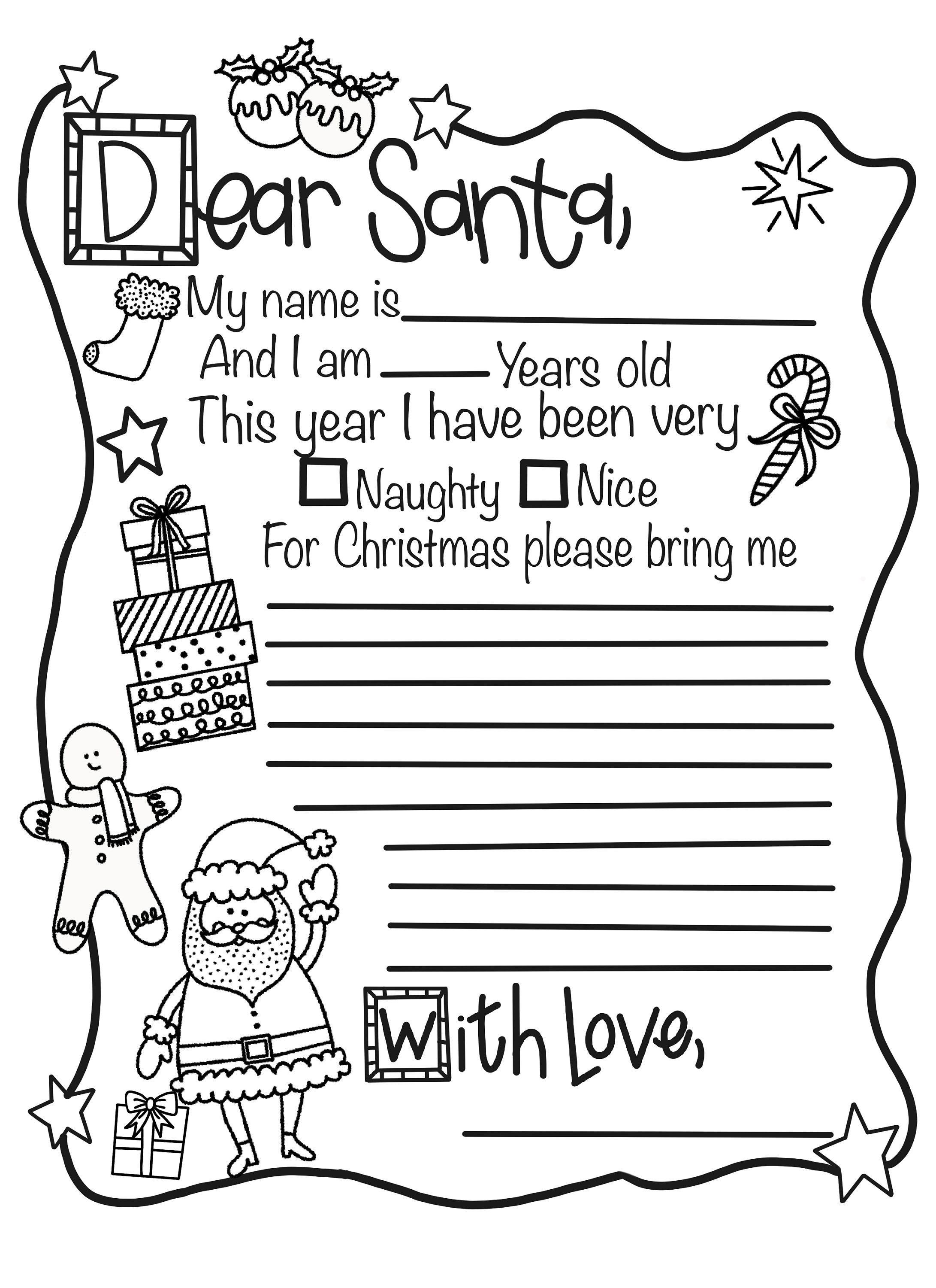 A dear santa xmas fun christmas printable dear santa letter dear santa coloring page christmas kids activities christmas printable