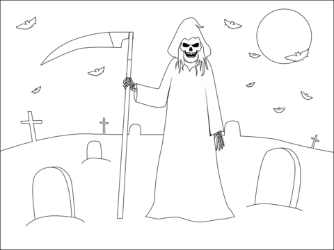 Death coloring page free printable coloring pages