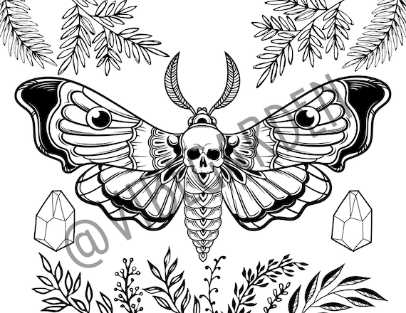 Death moth coloring page