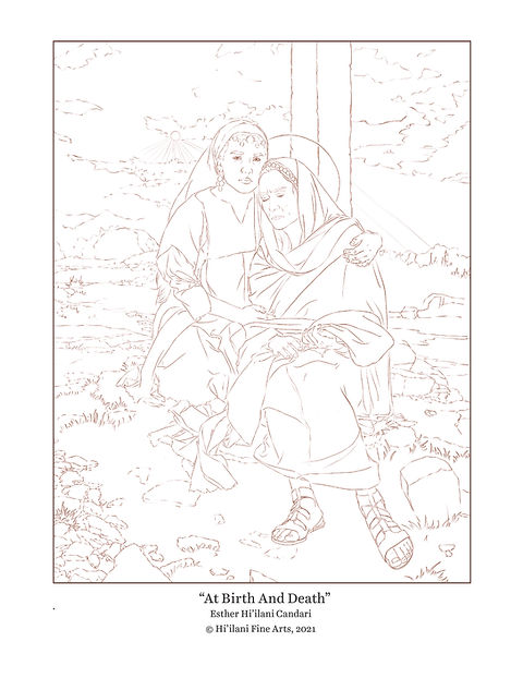 At birth and death coloring page