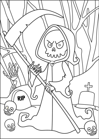 Death coloring page free printable coloring pages
