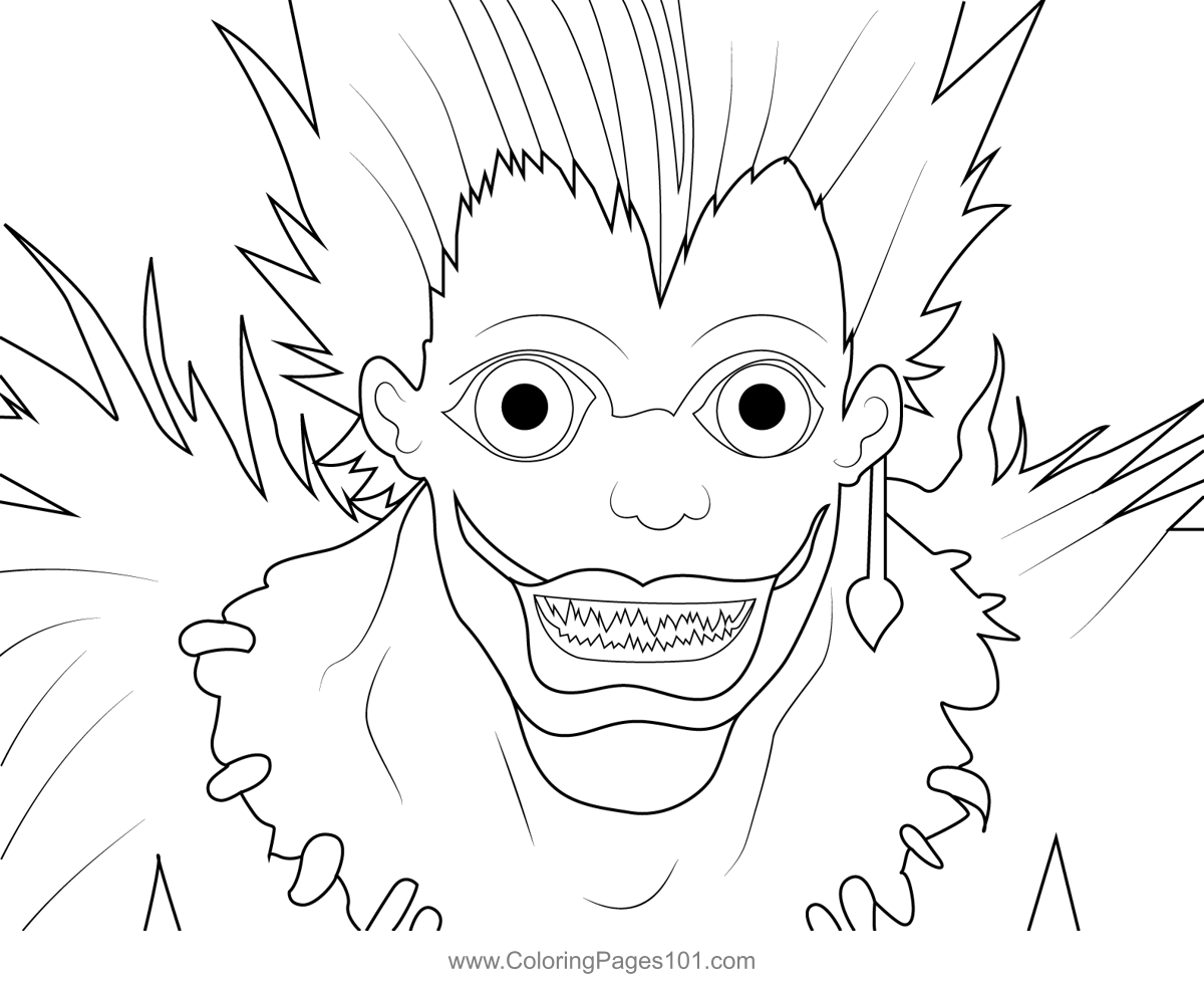 Ryuk death note coloring page for kids