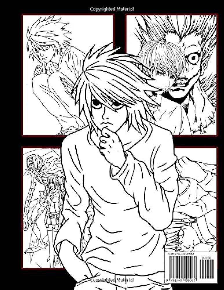 Death note coloring book coloring pages vivid entertaining art illustrations for fans of all ages help relieve stress and stress bernice james books