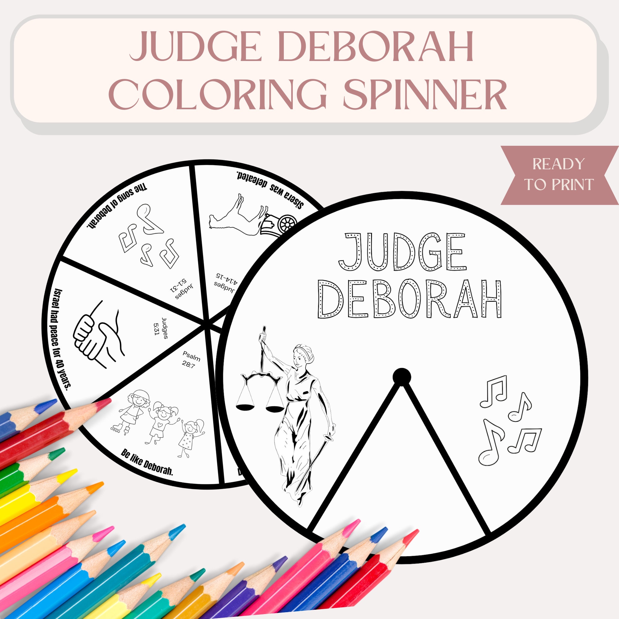 Judge deborah coloring spinner wheel judge deborah craft