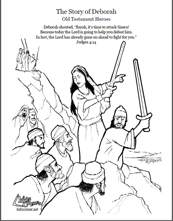 Story of deborah coloring page script and audio story bible coloring pages bible coloring sunday school coloring pages