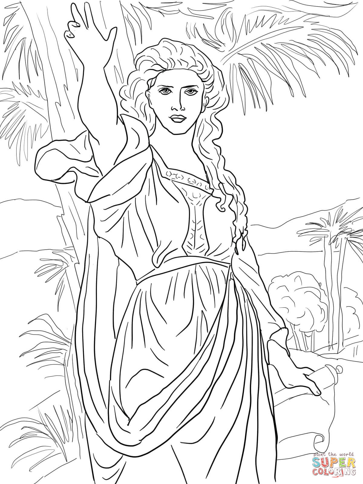 Deborah obeys god coloring page free printable coloring pages