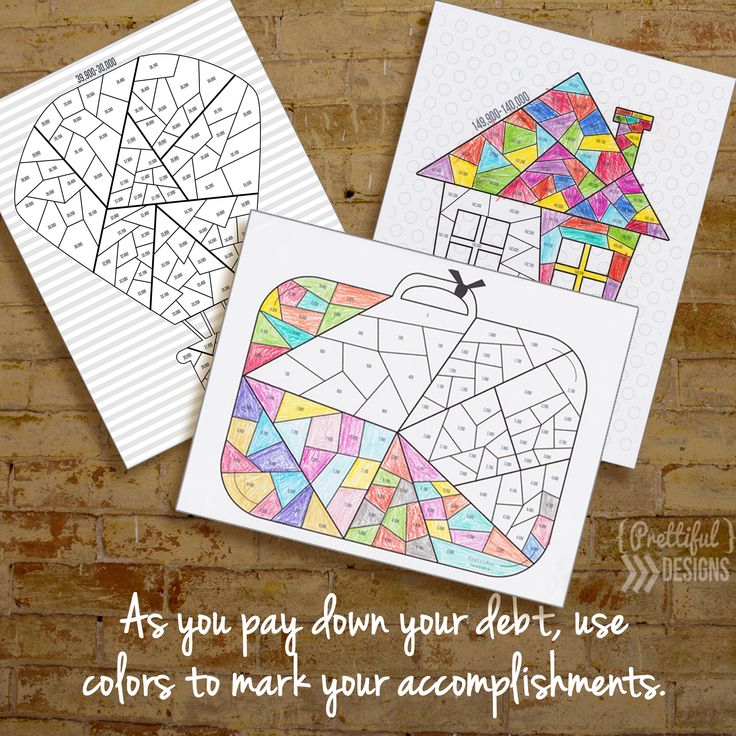 Financial organizer debt payoff coloring pages