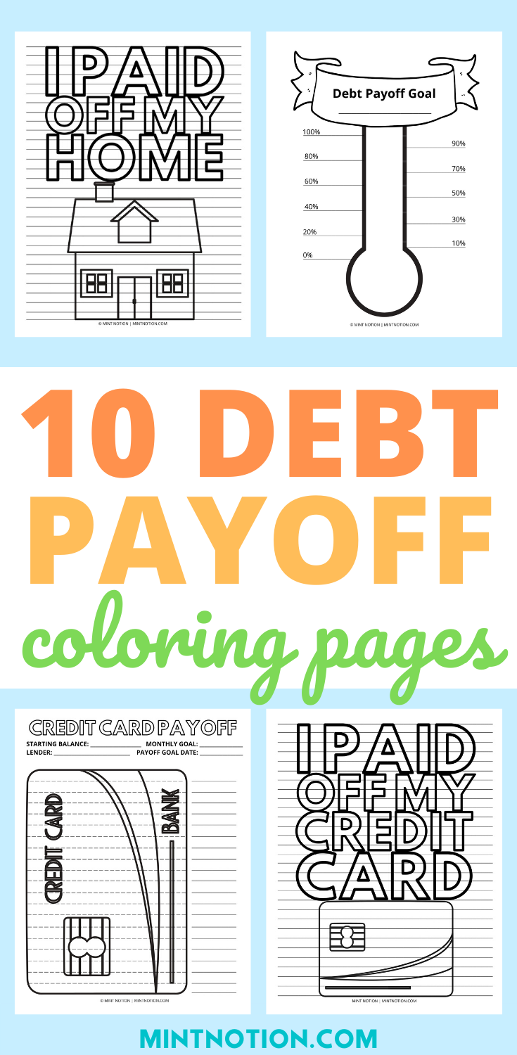 Savings and debt payoff coloring pages credit card debt payoff debt payoff plan debt payoff